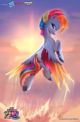 Size: 1345x2048 | Tagged: safe, artist:imalou, boulder media, rainbow dash, pegasus, pony, g4, g5, my little pony: a new generation, behind the scenes, boulder media logo, colored wings, concept art, female, g5 concept leaks, hasbro, hasbro logo, logo, mare, multicolored wings, my little pony: a new generation logo, netflix, netflix logo, rainbow dash (g5 concept leak), solo, wings