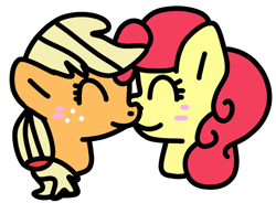 Size: 790x580 | Tagged: safe, artist:icicle-niceicle-1517, artist:jadeharmony, color edit, edit, applejack, strawberry sunrise, earth pony, pegasus, pony, g4, applerise, blushing, boop, bust, collaboration, colored, duo, eyes closed, female, freckles, lesbian, mare, noseboop, nuzzling, shipping, simple background, transparent background