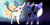 Size: 4800x2400 | Tagged: safe, artist:julunis14, princess celestia, princess luna, espeon, umbreon, g4, digital art, duo, duo female, eeveelution, female, high res, pokefied, pokémon, signature, species swap, style emulation