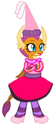 Size: 424x938 | Tagged: safe, artist:darlycatmake, smolder, dragon, g4, 1000 hours in ms paint, beautiful, beautiful eyes, beautiful hair, clothes, cosplay, costume, crossed arms, cute, dragon tail, dragon wings, dragoness, dress, dress up, female, happy, hennin, lips, lipstick, long socks, looking at someone, looking at you, majestic, miniskirt, pretty, princess, princess smolder, proud, shoes, simple background, skirt, smiling, smiling at you, smolderbetes, socks, solo, tail, transparent background, wide eyes, wings