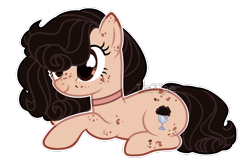 Size: 3024x1982 | Tagged: safe, artist:toffeelavender, oc, oc only, earth pony, pony, base used, choker, earth pony oc, eyelashes, female, freckles, mare, simple background, smiling, solo, transparent background