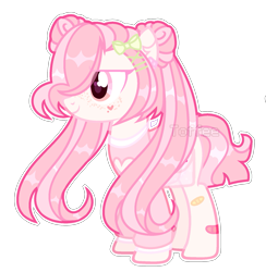 Size: 1649x1693 | Tagged: safe, artist:toffeelavender, oc, oc only, earth pony, pony, bandaid, base used, earth pony oc, female, hair over one eye, mare, simple background, smiling, solo, transparent background