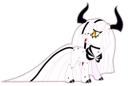 Size: 2713x1825 | Tagged: safe, artist:toffeelavender, oc, oc only, pony, base used, eyelashes, female, hoof polish, horns, looking back, mare, simple background, solo, transparent background