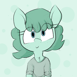 Size: 600x600 | Tagged: safe, artist:cherro, oc, oc only, oc:seafoam, pony, clothes, shirt, solo