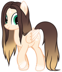 Size: 1280x1483 | Tagged: safe, artist:cindystarlight, oc, oc only, oc:cindy, pegasus, pony, coat markings, female, folded wings, full body, gradient mane, gradient tail, mare, pegasus oc, show accurate, simple background, smiling, solo, tail, transparent background, wings