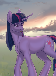 Size: 1058x1438 | Tagged: safe, artist:tigra0118, twilight sparkle, pony, unicorn, g4, solo, unicorn twilight