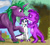 Size: 3360x3000 | Tagged: safe, artist:metalponyfan, rarity, spike, twilight sparkle, dragon, pony, unicorn, fanfic:my little dragon, g4, dragoness, dragonified, fanfic, fanfic art, female, ponified, ponified spike, raised hoof, raridragon, role reversal, species swap, staring contest, trio, twilidragon