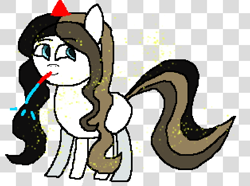 Size: 628x467 | Tagged: artist needed, safe, oc, oc only, oc:chocolate fudge, pony, checkered background, confetti, hat, party hat, party horn, solo