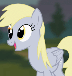 Size: 316x334 | Tagged: safe, artist:jacob kitts, derpy hooves, pegasus, pony, g4, animated, female, gif, happy, mare, open mouth, solo