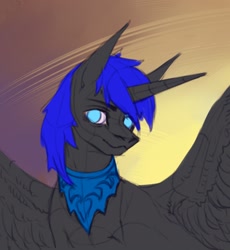 Size: 1987x2160 | Tagged: safe, artist:miurimau, oc, oc only, alicorn, pony, alicorn oc, bust, horn, male, solo, stallion, wings