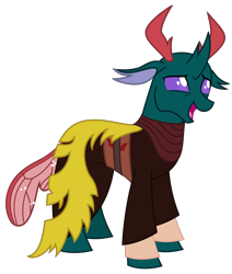 Size: 1572x1853 | Tagged: safe, artist:sketchmcreations, pharynx, changedling, changeling, g4, batreaux, cape, clothes, male, open mouth, open smile, prince pharynx, robe, simple background, smiling, solo, the legend of zelda, the legend of zelda: skyward sword, transparent background, vector