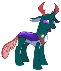 Size: 1572x1853 | Tagged: safe, artist:sketchmcreations, pharynx, changedling, changeling, g4, to change a changeling, male, open mouth, prince pharynx, simple background, smiling, solo, standing, transparent background, vector