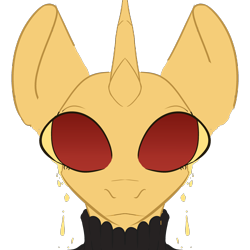 Size: 3096x3096 | Tagged: safe, artist:wata, pony, unicorn, dripping eyes, ears up, high res, looking at you, simple background, solo, transparent background
