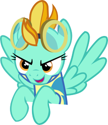 Size: 6000x6930 | Tagged: safe, artist:wanderzinho, lightning dust, pegasus, pony, g4, absurd resolution, clothes, looking at you, simple background, solo, spread wings, transparent background, uniform, vector, wings, wonderbolt trainee uniform