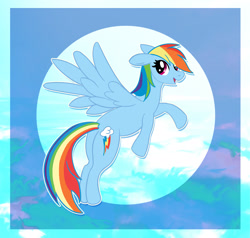 Size: 1708x1625 | Tagged: safe, artist:queenkokodragon, rainbow dash, pegasus, pony, g4, female, flying, mare, solo