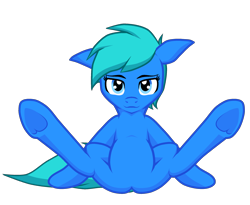 Size: 2500x2048 | Tagged: safe, artist:zeka10000, oc, oc:nina dasher, pegasus, pony, belly, butt, featureless crotch, female, floppy ears, high res, looking at you, pegasus oc, plot, presenting, requested art, simple background, sitting, solo, spread legs, spreading, transparent background, vector, wingless