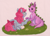Size: 1280x930 | Tagged: safe, artist:kotletova, baby cuddles, spike (g1), dragon, earth pony, pony, g1, g4, baby, baby cuddles being a tomboy, baby dragon, bandage, bow, cuddlebetes, cute, eyelashes, female, filly, foal, g1 spikabetes, g1 to g4, generation leap, holding hands, holding hooves, signature, tail, tail bow, tomboy