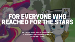 Size: 1280x720 | Tagged: safe, edit, editor:quoterific, idw, princess cadance, shining armor, alicorn, pony, unicorn, g4, neigh anything, duo, eyes closed, radio, smiling, text