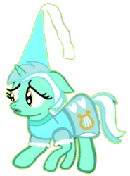 Size: 580x784 | Tagged: safe, artist:darlycatmake, edit, lyra heartstrings, pony, unicorn, g4, clothes, concerned, cosplay, costume, cute, damsel in distress, distressed, dress, dressup, female, hennin, implied shipping, lesbian, lyrabetes, mare, princess, princess lyra heartstrings, sad, scared, simple background, solo, transparent background, worried, wtf face
