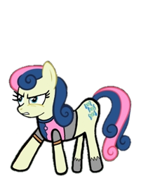 Size: 308x384 | Tagged: safe, artist:darlycatmake, bon bon, sweetie drops, earth pony, pony, g4, angry, armor, battle suit, beautiful, beautiful eyes, bring me the horizon, clothes, cosplay, costume, dress, dress up, female, knife, mare, serious, serious face, simple background, solo, transparent background