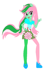 Size: 412x612 | Tagged: safe, artist:leahrow, artist:selenaede, minty, equestria girls, g3, g4, my little pony equestria girls: rainbow rocks, base used, clothes, equestria girls style, equestria girls-ified, g3 to equestria girls, g3 to g4, generation leap, hand on hip, high heels, leggings, looking at you, multicolored hair, ponied up, rainbow hair, shoes, simple background, white background