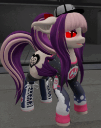 Size: 500x636 | Tagged: safe, artist:sethisto, oc, oc only, oc:sweet velvet, bat pony, open pony, 3d, animated, clothes, dancing, female, gif, second life