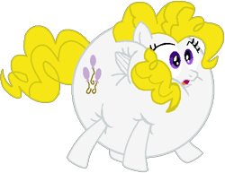 Size: 480x370 | Tagged: safe, artist:theinflater19, edit, surprise, pegasus, pony, feeling pinkie keen, g1, g4, backwards cutie mark, female, inflation, mare, shocked, simple background, solo, transparent background