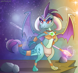 Size: 1600x1500 | Tagged: safe, artist:lennonblack, princess ember, dragon, g4, clothes, cosplay, costume, dragoness, female, krystal, solo, star fox