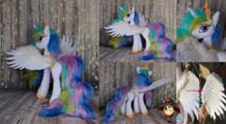 Size: 1825x1000 | Tagged: safe, artist:essorille, princess celestia, pony, g4, irl, photo, plushie, solo