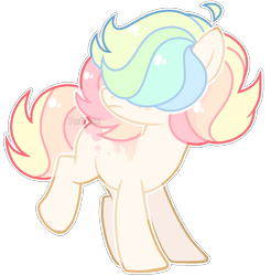 Size: 1149x1167 | Tagged: safe, artist:toffeelavender, oc, oc only, earth pony, pony, base used, earth pony oc, hair over eyes, multicolored hair, rainbow hair, simple background, solo, transparent background