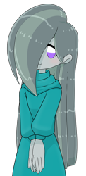 Size: 700x1438 | Tagged: safe, artist:batipin, marble pie, equestria girls, g4, blushing, chibi, equestria girls-ified, female, hair over one eye, looking at you, simple background, solo, transparent background