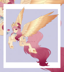 Size: 1024x1151 | Tagged: safe, artist:maneblue, oc, oc only, pegasus, pony, crown, jewelry, pegasus oc, regalia, wings, zoom layer