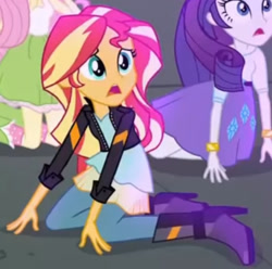 Size: 912x904 | Tagged: safe, screencap, fluttershy, rarity, sunset shimmer, equestria girls, g4, my little pony equestria girls: friendship games, cropped