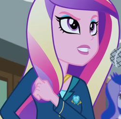 Size: 1961x1920 | Tagged: safe, screencap, dean cadance, princess cadance, princess luna, vice principal luna, equestria girls, g4, my little pony equestria girls: friendship games, cropped, microphone