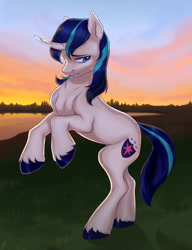 Size: 1280x1664 | Tagged: safe, artist:tigra0118, shining armor, pony, unicorn, g4, digital art, looking at something, male, rearing, solo, stallion