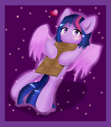 Size: 1600x1829 | Tagged: safe, artist:nihithebrony, oc, oc only, oc:summer, pegasus, pony, chocolate, female, food, heart, not twilight sparkle, pegasus oc, solo