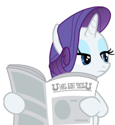 Size: 2004x2173 | Tagged: safe, artist:joemasterpencil, rarity, pony, unicorn, g4, ponyville confidential, season 2, .ai available, .svg available, female, high res, implied facepalm, lidded eyes, mare, newspaper, rarity is not amused, reaction image, seriously, simple background, solo, transparent background, unamused, vector