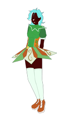 Size: 1229x2212 | Tagged: safe, artist:idkhesoff, lyra heartstrings, human, g4, alternate hairstyle, clothes, dark skin, dress, eyes closed, female, grin, holiday, humanized, irish, lyrish, saint patrick's day, shoes, simple background, smiling, socks, solo, stockings, thigh highs, transparent background