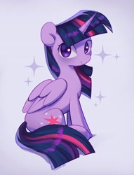 Size: 3137x4096 | Tagged: safe, artist:cherrnichka, twilight sparkle, alicorn, pony, g4, cute, female, high res, looking at you, mare, sitting, solo, twiabetes, twilight sparkle (alicorn)