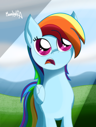 Size: 1694x2240 | Tagged: safe, artist:moonlightatlm, rainbow dash, pegasus, pony, g4, female, open mouth, solo