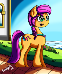 Size: 1951x2324 | Tagged: safe, artist:moonlightatlm, sunny starscout, earth pony, pony, g5, female, open mouth, solo