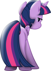 Size: 3421x4715 | Tagged: safe, artist:lincolnbrewsterfan, twilight sparkle, alicorn, pony, my little pony: the movie, the one where pinkie pie knows, .svg available, butt, covering, female, folded wings, lidded eyes, looking at you, looking back, mare, mid-blink screencap, movie accurate, out of context, plot, seductive, show moviefied, simple background, smiling, smiling at you, smirk, solo, stupid sexy twilight, sultry, svg, tail, tail covering, transparent background, twibutt, twilight sparkle (alicorn), vector, wings
