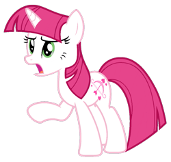 Size: 917x871 | Tagged: safe, artist:estories, artist:foxyfell1337, lovestruck, pony, unicorn, g4, female, full body, hooves, horn, mare, open mouth, raised hoof, show accurate, simple background, solo, standing, tail, transparent background