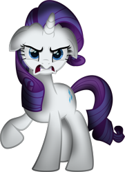 Size: 5199x7170 | Tagged: safe, artist:php178, rarity, pony, unicorn, g4, my little pony: the movie, the one where pinkie pie knows, .svg available, angry, blue eyes, colored pupils, cute, death stare, dramatic lighting, ears back, female, floppy ears, forever, gritted teeth, horn, inkscape, looking at you, madorable, mare, movie accurate, raised hoof, shading, show moviefied, simple background, solo, standing, staring into your soul, svg, transparent background, vector
