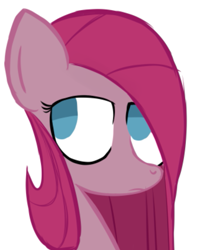 Size: 519x604 | Tagged: safe, artist:alandisc, pinkie pie, earth pony, pony, g4, bust, eyelashes, female, hair over one eye, no pupils, pinkamena diane pie, sad, simple background, solo, white background