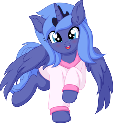 Size: 6365x6934 | Tagged: safe, artist:cyanlightning, princess luna, alicorn, pony, g4, .svg available, absurd resolution, clothes, cute, ear fluff, female, looking at you, lunabetes, mare, s1 luna, simple background, solo, sweater, transparent background, vector