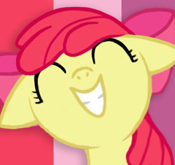 Size: 389x367 | Tagged: safe, artist:swnn1218, apple bloom, earth pony, pony, g4, adorabloom, avatar, cute, eyes closed, female, filly, foal, grin, smiling, solo