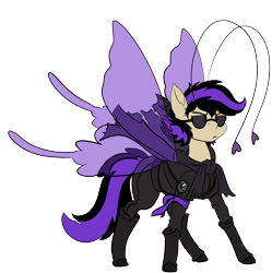 Size: 1592x1600 | Tagged: safe, artist:brainiac, oc, oc only, oc:shotglass, breezie, breezie oc, fallout equestria:all things unequal (pathfinder), female, mare, simple background, solo, spy, transparent background