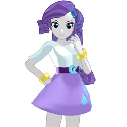 Size: 800x800 | Tagged: safe, artist:guegorov, rarity, equestria girls, g4, 3d, clothes, cutie mark on clothes, hand on hip, looking at you, mmd, simple background, solo, white background