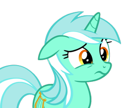 Size: 3465x3035 | Tagged: safe, artist:nitlynjane, lyra heartstrings, pony, unicorn, g4, season 5, slice of life (episode), :s, female, floppy ears, high res, horn, mare, simple background, solo, transparent background, two toned mane, vector, wavy mouth